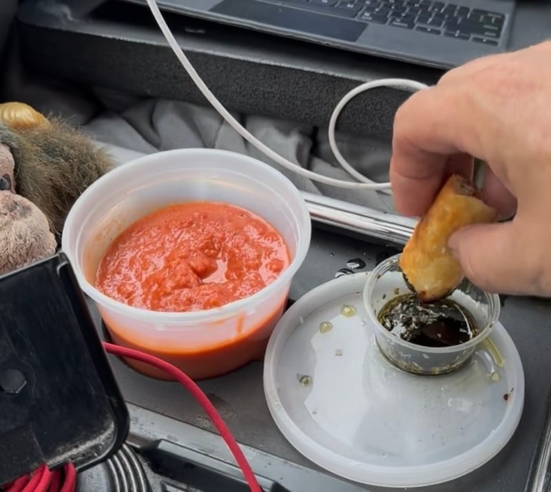gifted focaccia with dipping oil
