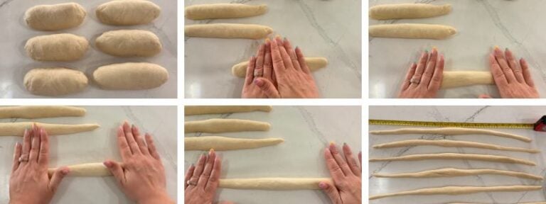 rolling pretzels into a rope