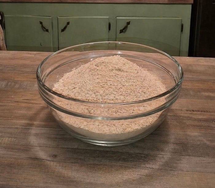 toasted diastatic malt powder in a glass bowl