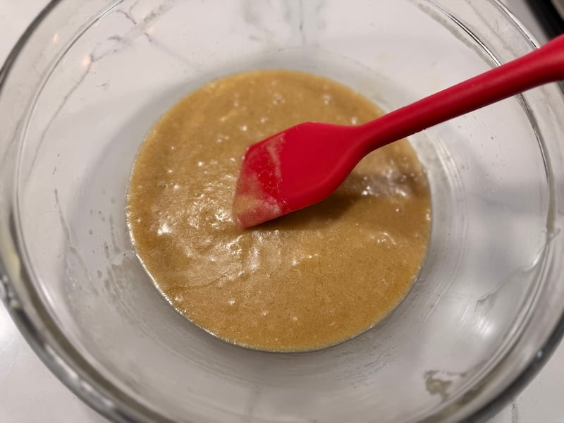 wet ingredients mixed together