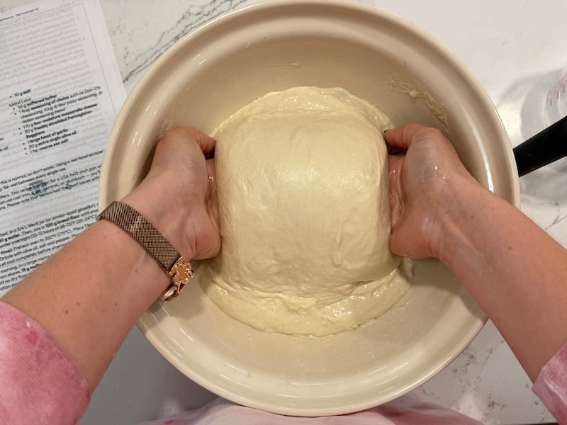 a series of four photos showing how to perform coil folds