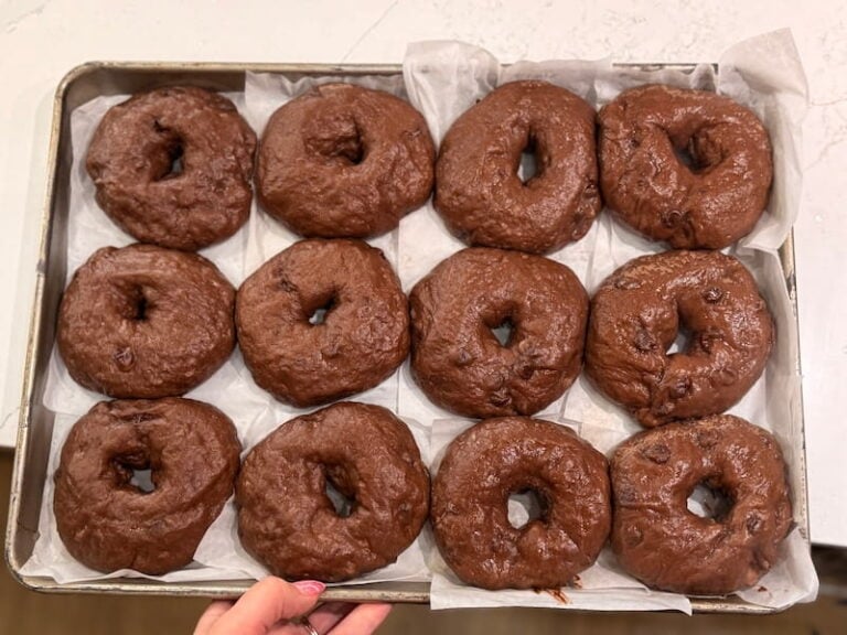 chocolate bagels boiled