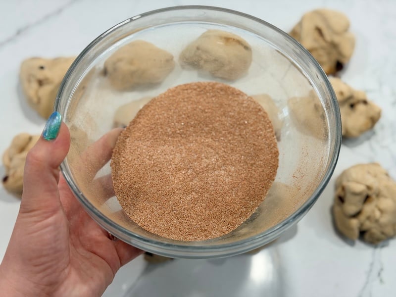 cinnamon sugar marbling mixture for bagels