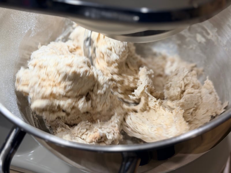 dough after mixing for one minute