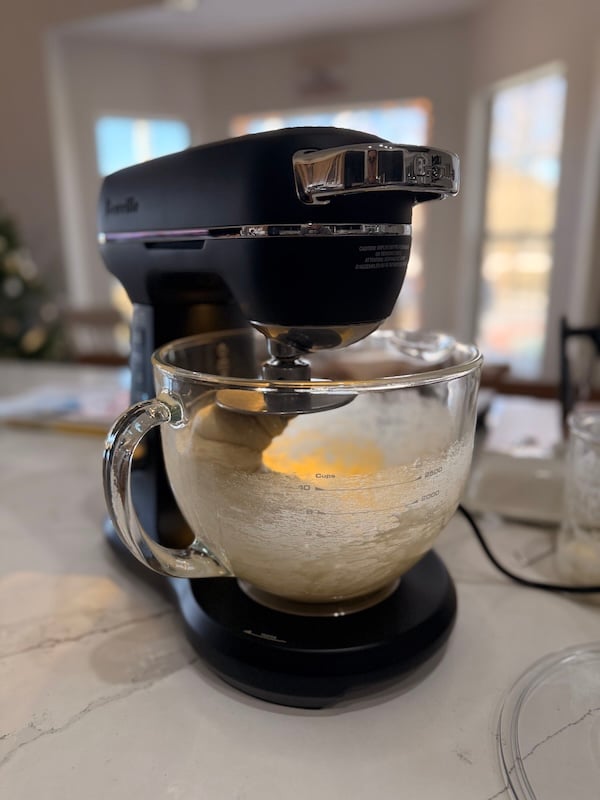 front look at the breville kneading dough