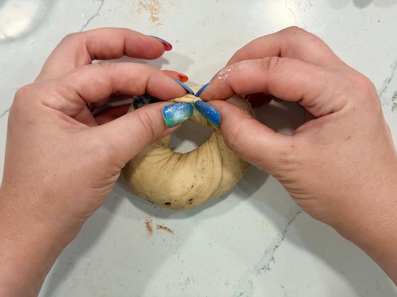 pinch dough to seal it