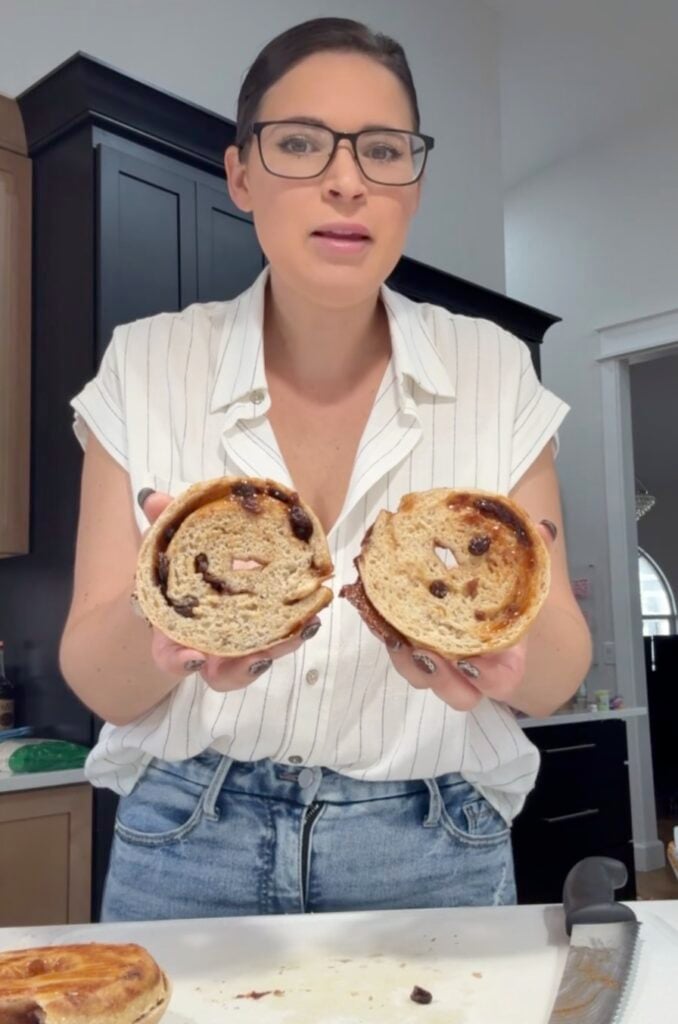testing frozen cinnamon bits bagel result