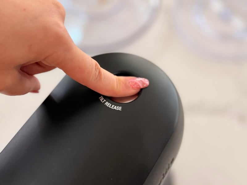 the tilt release button hurts your fingernail