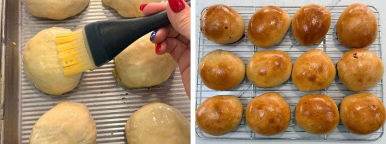 bierocks before after baking them in the oven