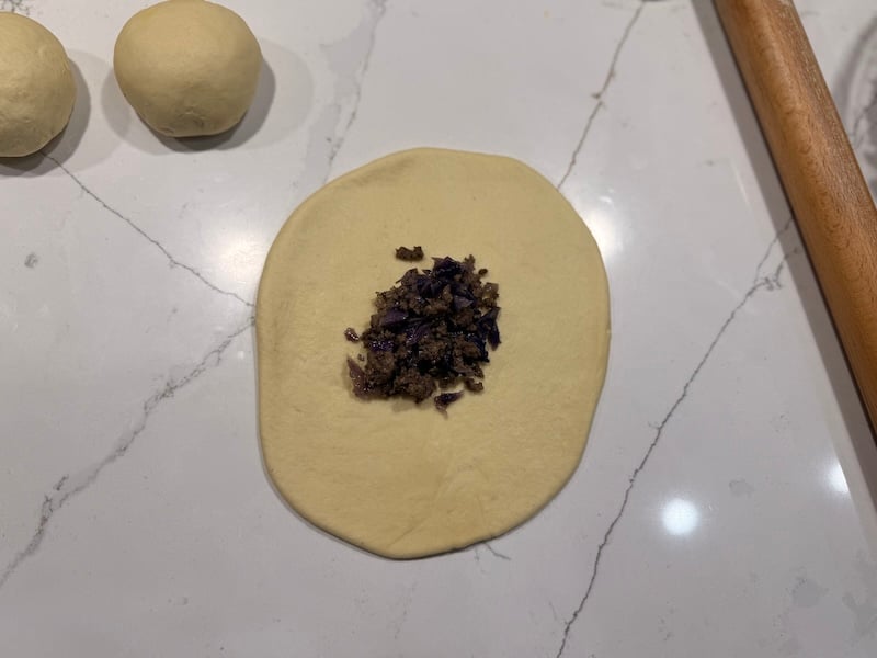 first sourdough bierocks test with not enough filling
