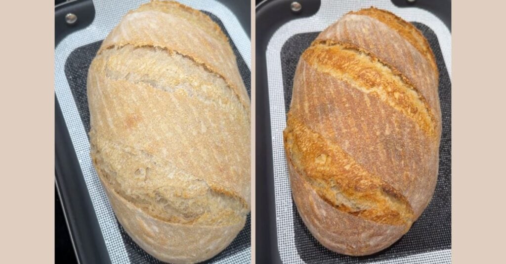scored halfway through bake vs done
