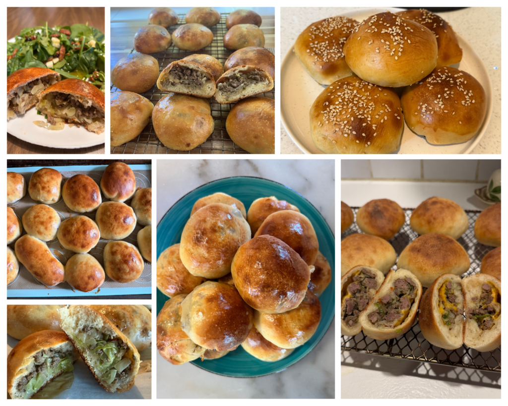 a compilation of sourdough bierocks recipe tester photos