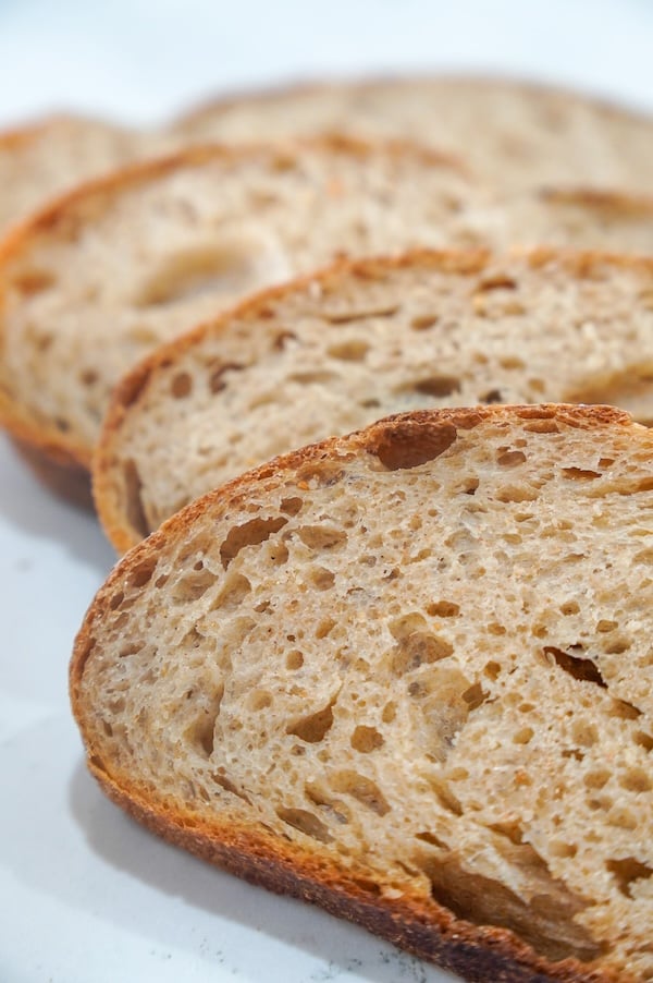 close up of the hint of rye bread edge