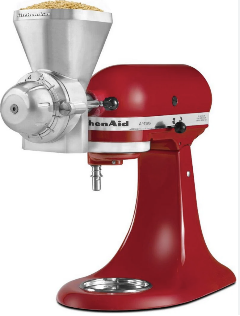 KitchenAid mixer with the the grain mill attachment