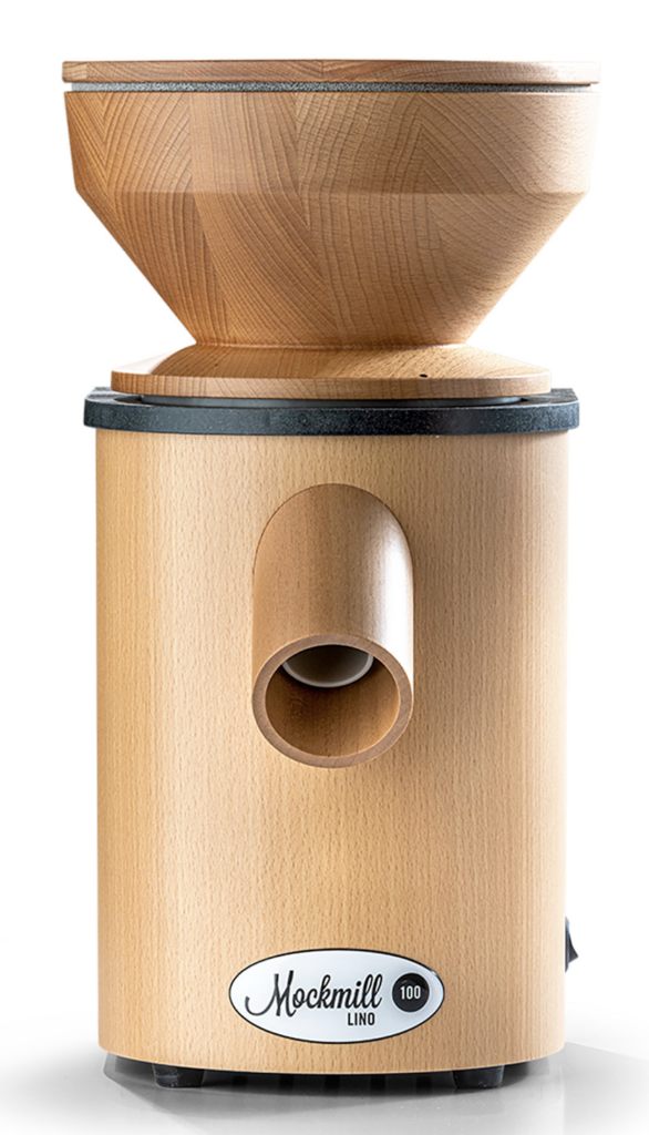 Mockmill Lino 100 stone grain mill with wood housing