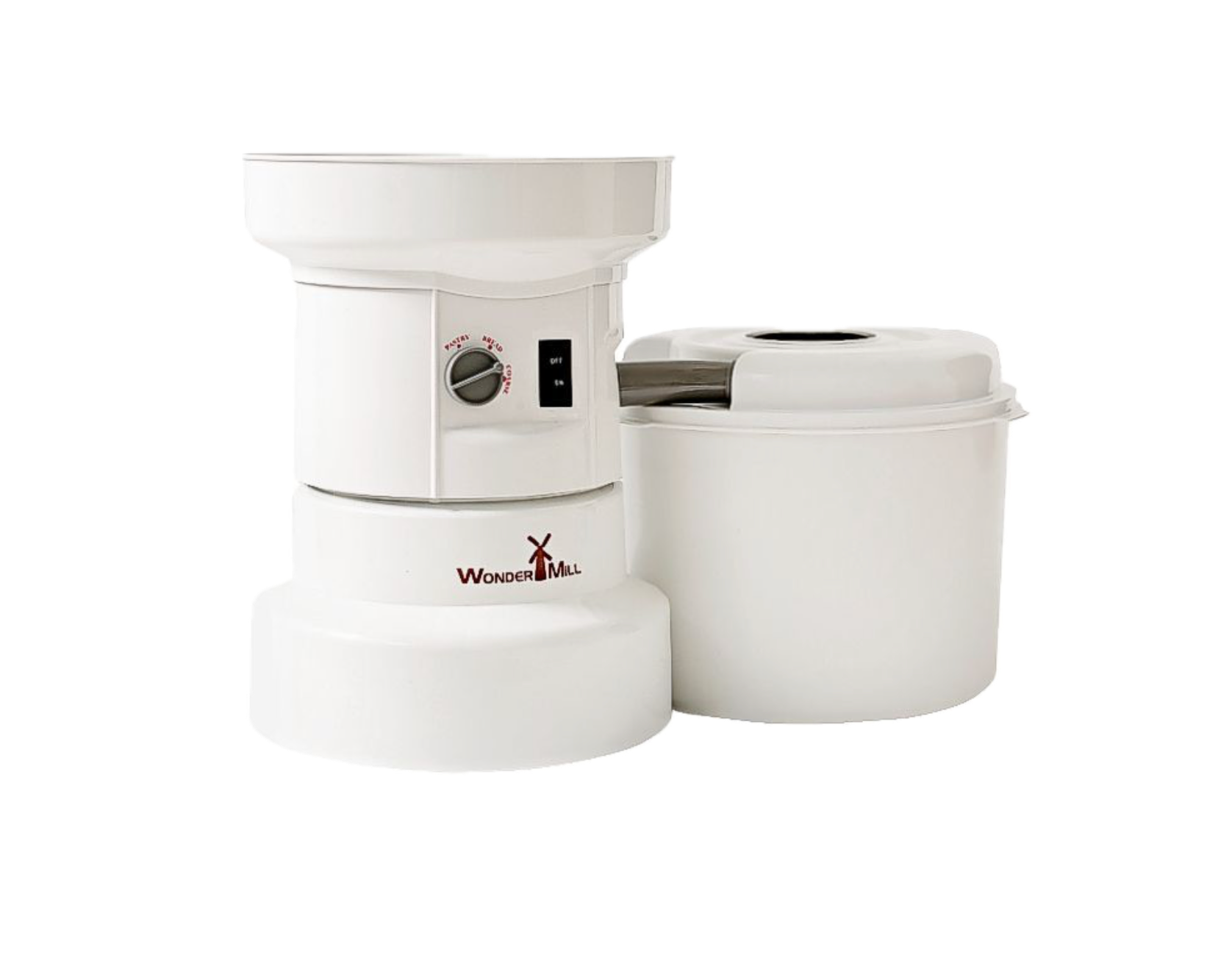 WonderMill electric grain mill with flour canister