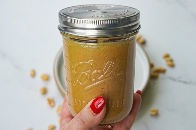 how i store homemade peanut butter in a mason jar