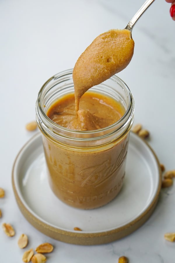 spoonful of homemade peanut butter