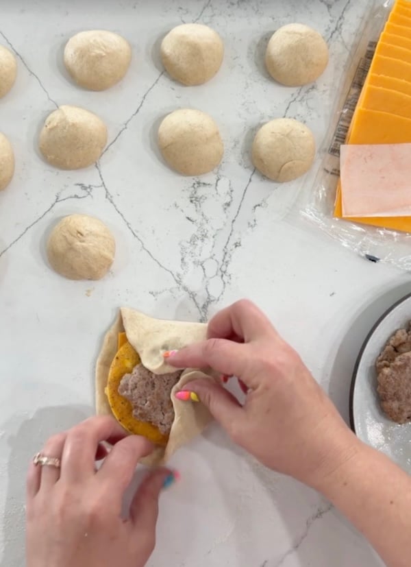 trying to shape the test 2 of breakfast bierocks