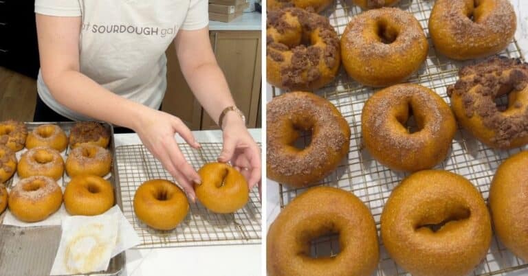 cooling bagels on a wire rack