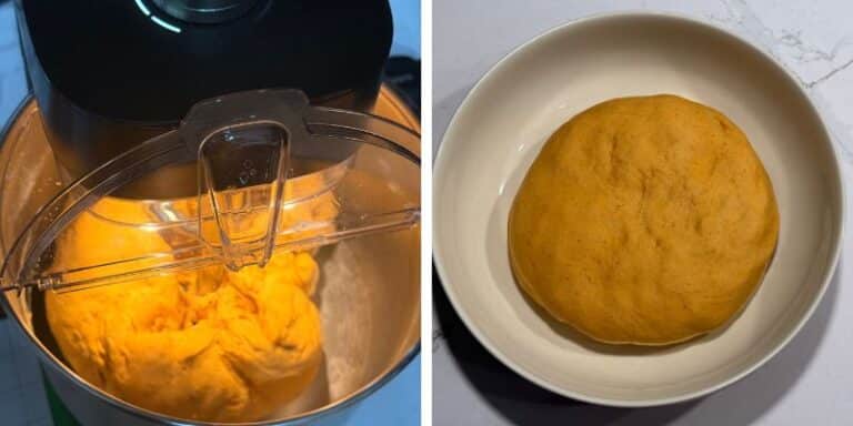 pumpkin bagels initial mixing in a stand mixer