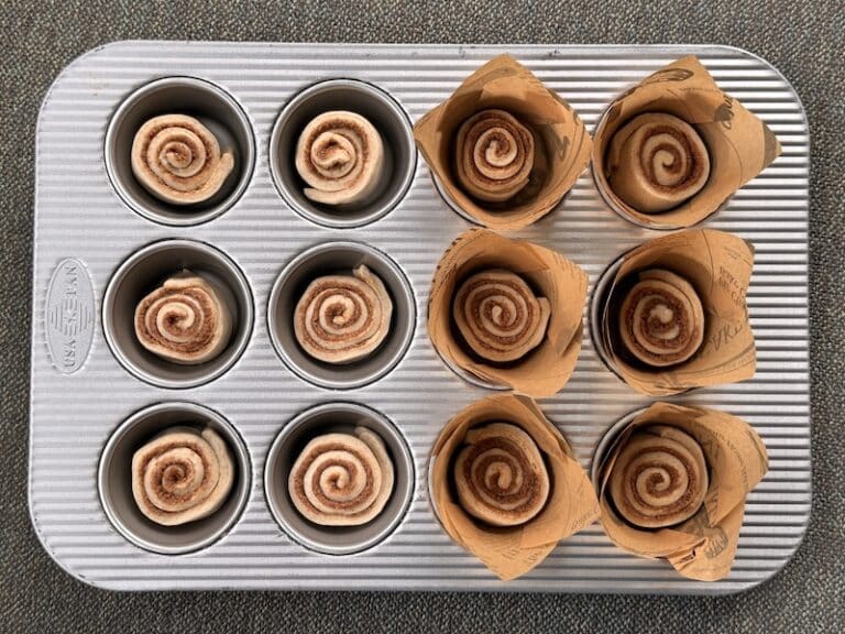 Mini Rokaer Mini Sourdough Cinnamon Rolls (Muffin Pan Recipe) - That Sourdough Gal