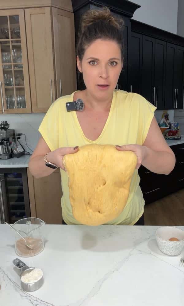 let gravity stretch the dough